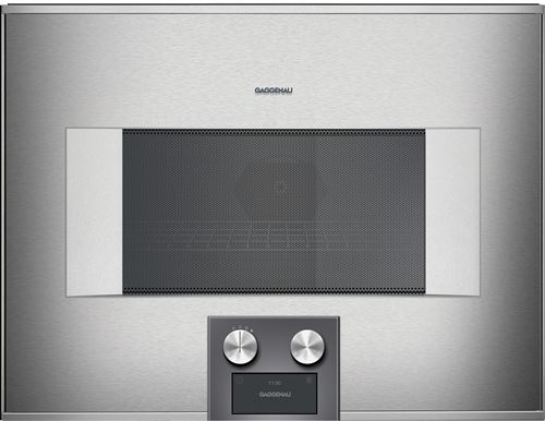 Gaggenau Serie 400 BM454110 - Four combiné - encastrable - niche - largeur : 56 cm - profondeur : 55 cm - hauteur : 45 cm - avec système auto-nettoyant - inox sous verre État correct Gaggenau reconditionné disponible sur Fnac