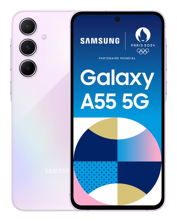 Galaxy A55 (5G) 128 Go, Lilas, Débloqué - Excellent état Parfait état Samsung reconditionné disponible sur Pixmania
