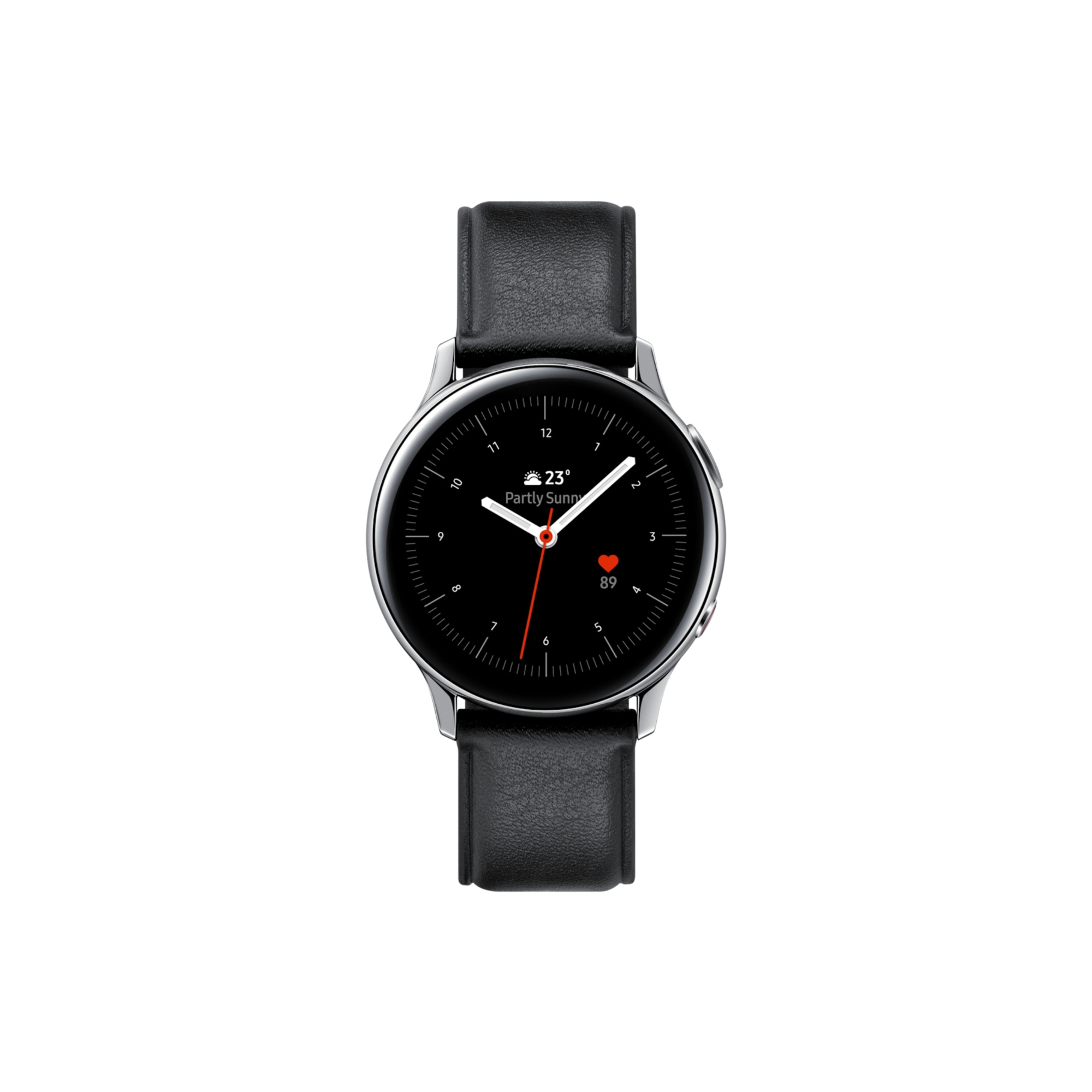 Galaxy Watch Active2 40 mm - Boitier en Acier Argent - 4G - Bracelet Noir - Bon état Bon état Samsung reconditionné disponible sur Pixmania