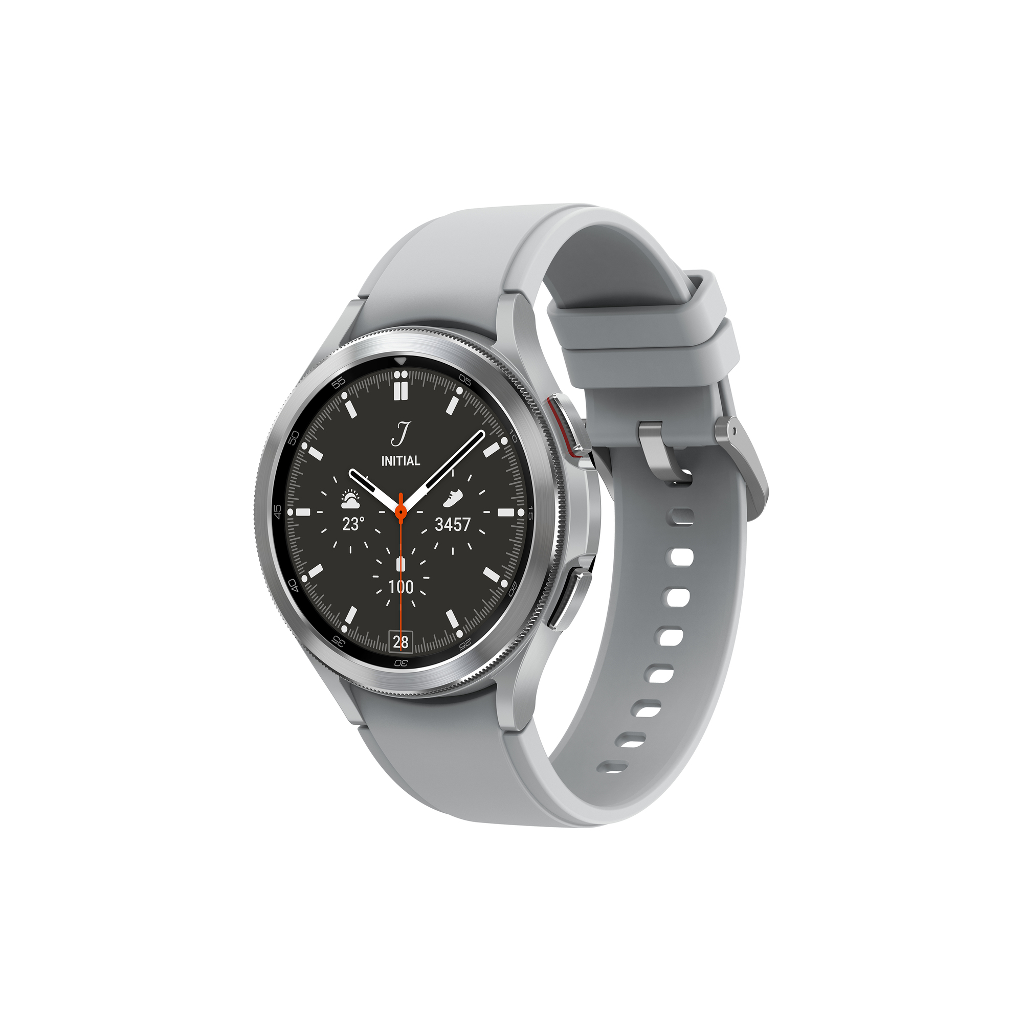 Galaxy Watch4 Classic 46mm - Super AMOLED - Bluetooth - Bracelet Argent - Bon état Bon état Samsung reconditionné disponible sur Pixmania