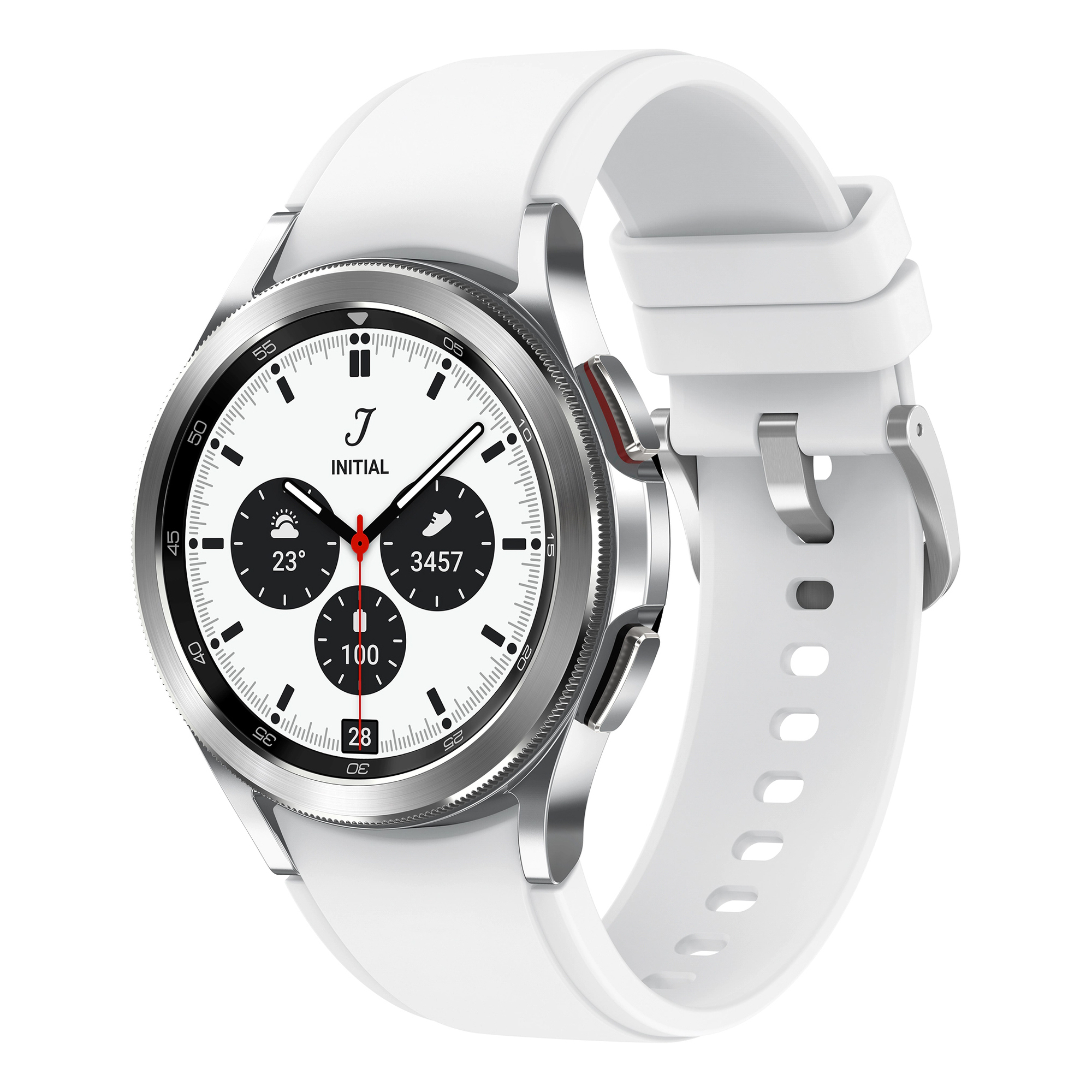 Galaxy Watch4 Classic Bluetooth, Boitier de 42 mm, Argent (Silver) 880 R - Bon état Bon état Samsung reconditionné disponible sur Pixmania