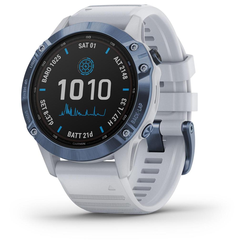 Garmin Fenix 6 Pro Bluetooth 47 mm - Blanc/Bleu Reconditionné - 379,00 € Garmin Fenix 6 Pro Bluetooth 47 mm - Blanc/Bleu Reconditionné Garmin reconditionné disponible sur Backmarket