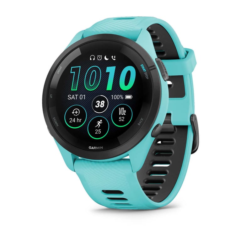 Garmin Forerunner 265 3,3 cm (1.3 ) AMOLED 46 mm Numérique 416 x 416 pixels Écran tactile Noir, Bleu Wifi GPS (satellite) - Excellent état Parfait état Garmin reconditionné disponible sur Pixmania