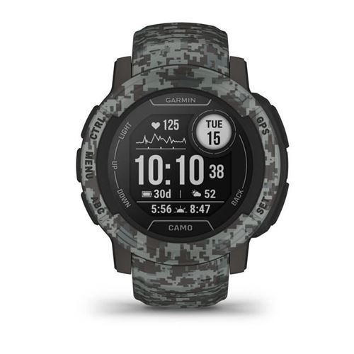 Garmin Instinct 2 - Camo Edition - 45 mm - camouflage graphite - montre de sport avec bande - silicone - taille du poignet : 135-230 mm - monochrome - 32 Mo - Bluetooth, ANT+ - 52 g État correct reconditionné disponible sur Fnac