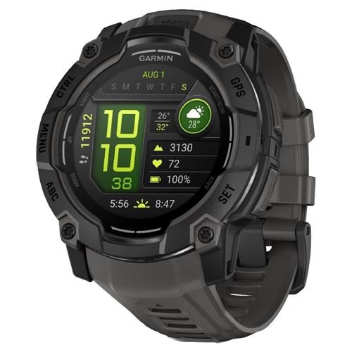GARMIN INSTINCT 3 50MM AMOLED BLACK WITH CHARCOAL BAND État correct Garmin reconditionné disponible sur Fnac