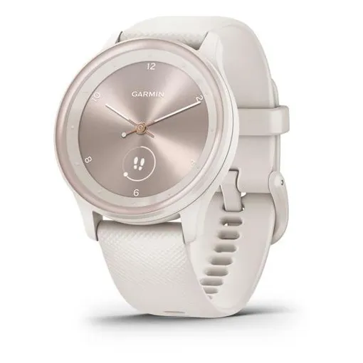 Garmin vívomove Sport - Ivoire avec accents or-pêche - Montre connectée avec bracelet - silicone - taille du poignet : 125-190 mm - monochrome - Bluetooth, ANT+ - 19 g Bon état reconditionné disponible sur Rakuten