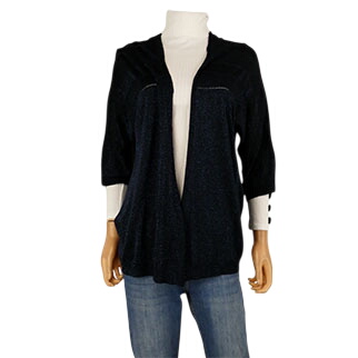 Acheter Gilet noir à fibres métalliques bleues - Femme - grain de malice - Taille M État correct - 11,13 € Gilet noir à fibres métalliques bleues - Femme - grain de malice - Taille M État correct reconditionné disponible sur Label Emmaüs