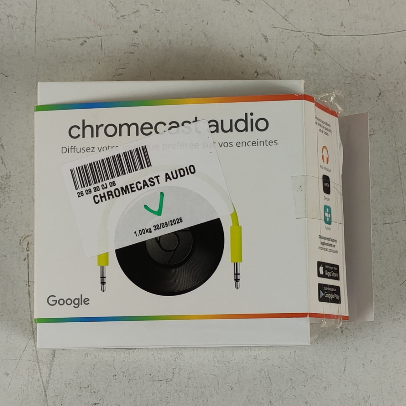 Acheter Google Chromecast audio, comme neuve, testée et fonctionnelle dans sa boite d'origine. Parfait état - 60,00 € | Dero Google Chromecast audio, comme neuve, testée et fonctionnelle dans sa boite d'origine. Parfait état reconditionné disponible sur Label Emmaüs | Dero
