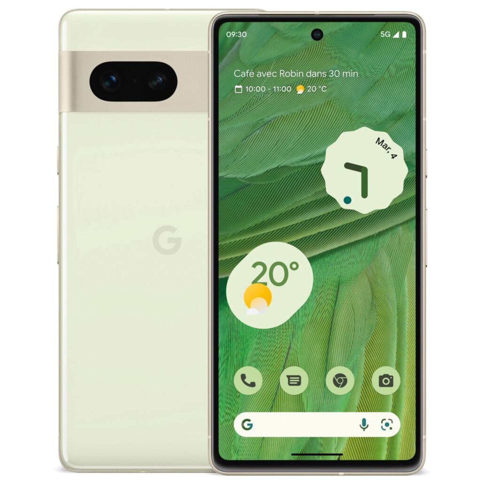 Google Pixel 7 128 Go, Vert citron, débloqué - Excellent état Parfait état Google reconditionné disponible sur Pixmania