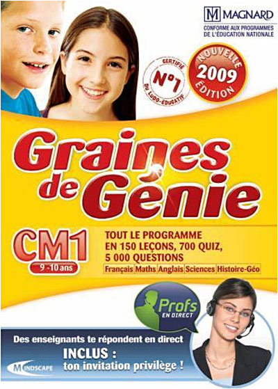 Acheter Graines de génie CM1 2009-2010 État correct - 16,00 € Graines de génie CM1 2009-2010 État correct Mindscape France reconditionné disponible sur Fnac