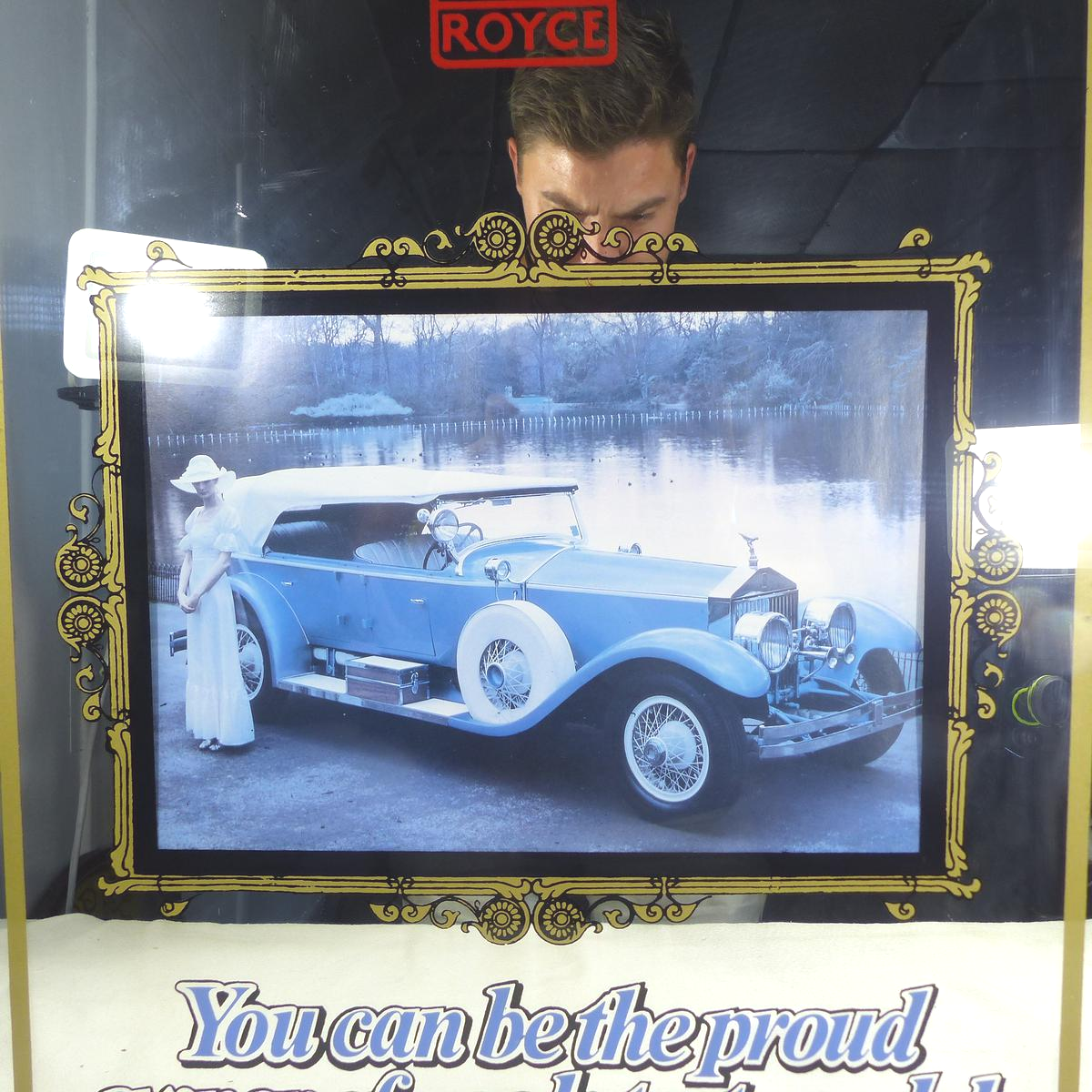 Voir photo 3 de Grand miroir publicitaire / Rare - Rolls Royce Grand miroir publicitaire / Rare - Rolls Royce Bon état reconditionné photo 3