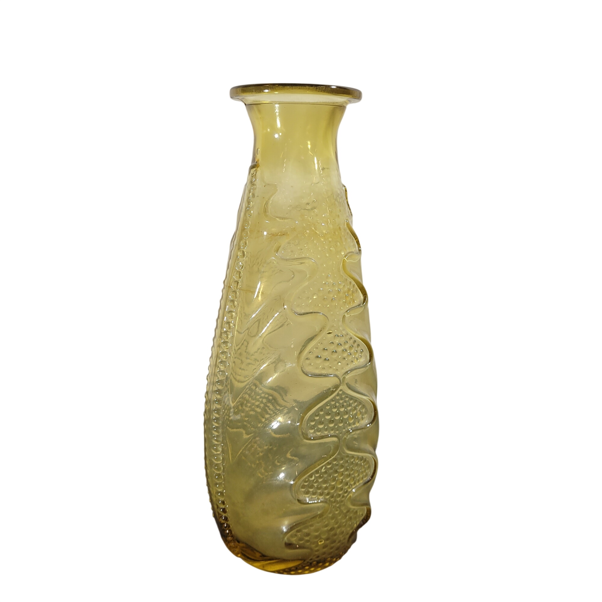 Acheter Grand vase Art Déco en verre soufflé-moulé jaune ambre - Décor organique - 30 cm Très bon état - 24,00 € Grand vase Art Déco en verre soufflé-moulé jaune ambre - Décor organique - 30 cm Très bon état reconditionné disponible sur Label Emmaüs