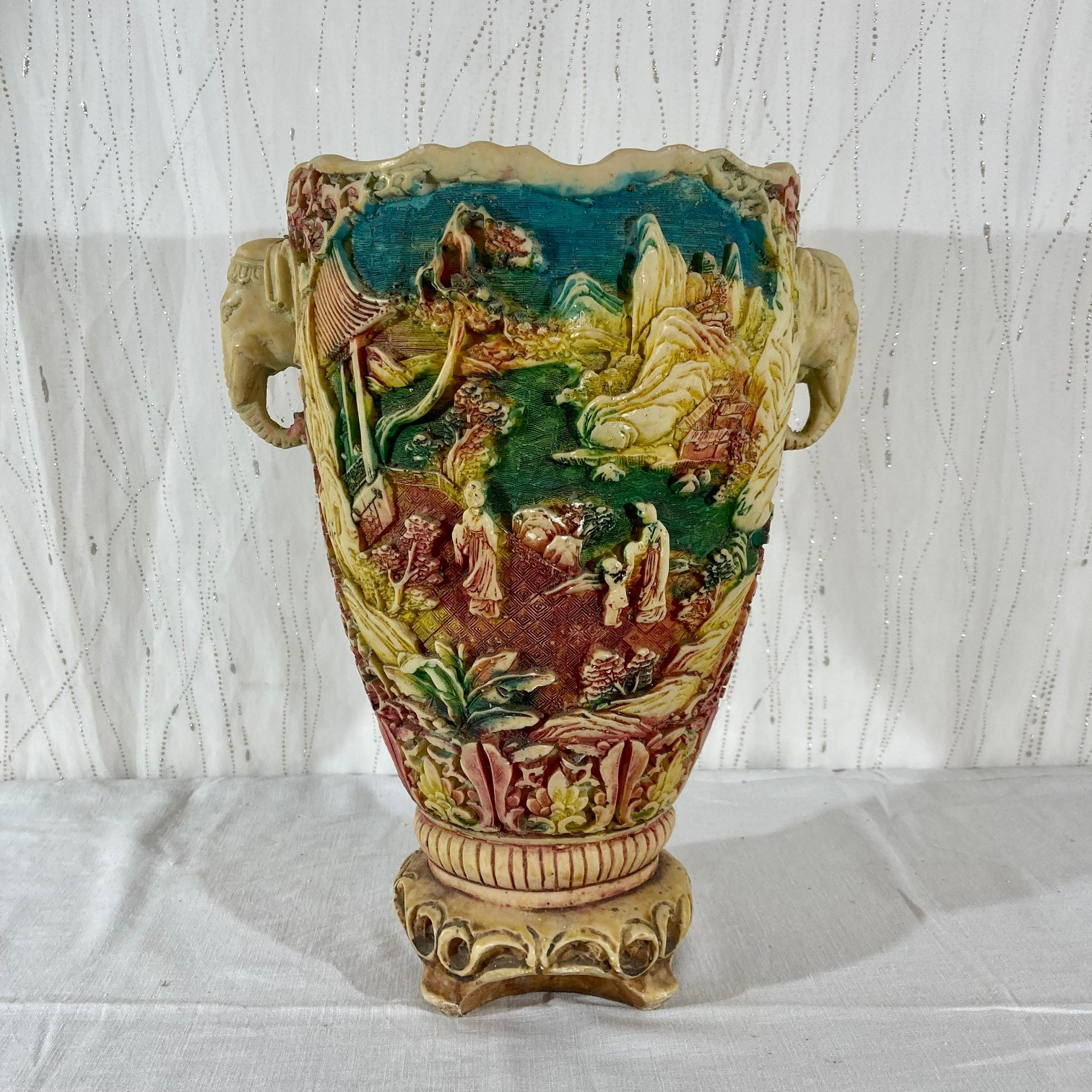Voir photo 3 de Grand vase chinois multicolore Grand vase chinois multicolore Très bon état reconditionné photo 3
