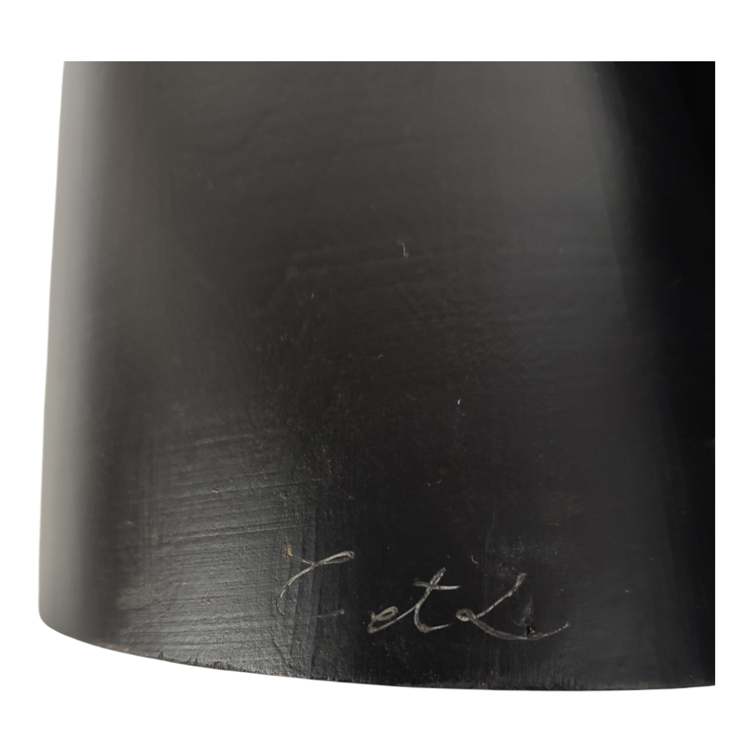 Voir photo 7 de Grand vase signé "Chamb et Loza" - Designers France - en céramique - pied bois Grand vase signé "Chamb et Loza" - Designers France - en céramique - pied bois Bon état reconditionné photo 7