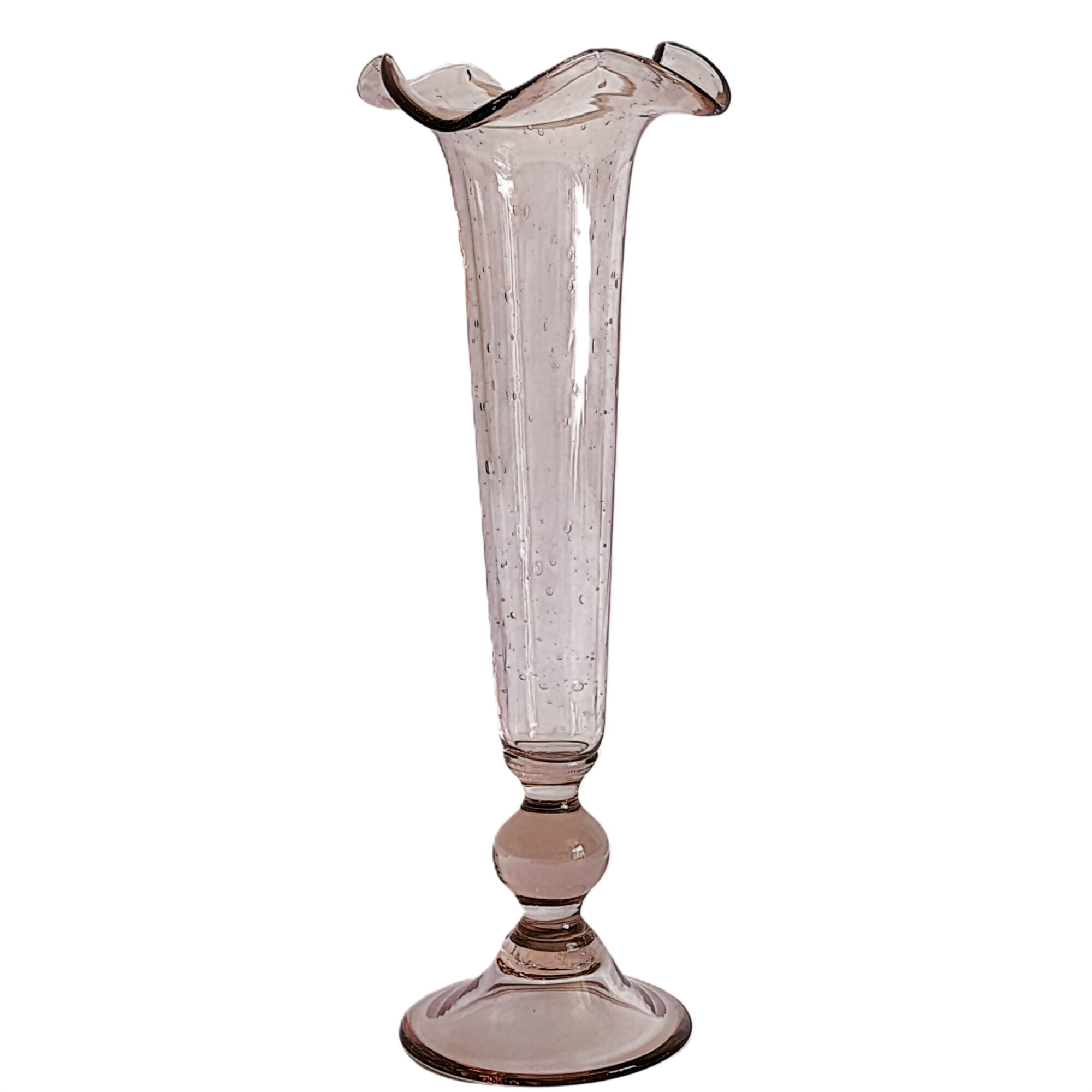 Acheter Grand vase soliflore en verre bullé rosé, soufflé bouche. Très bon état - 28,00 € Grand vase soliflore en verre bullé rosé, soufflé bouche. Très bon état reconditionné disponible sur Label Emmaüs