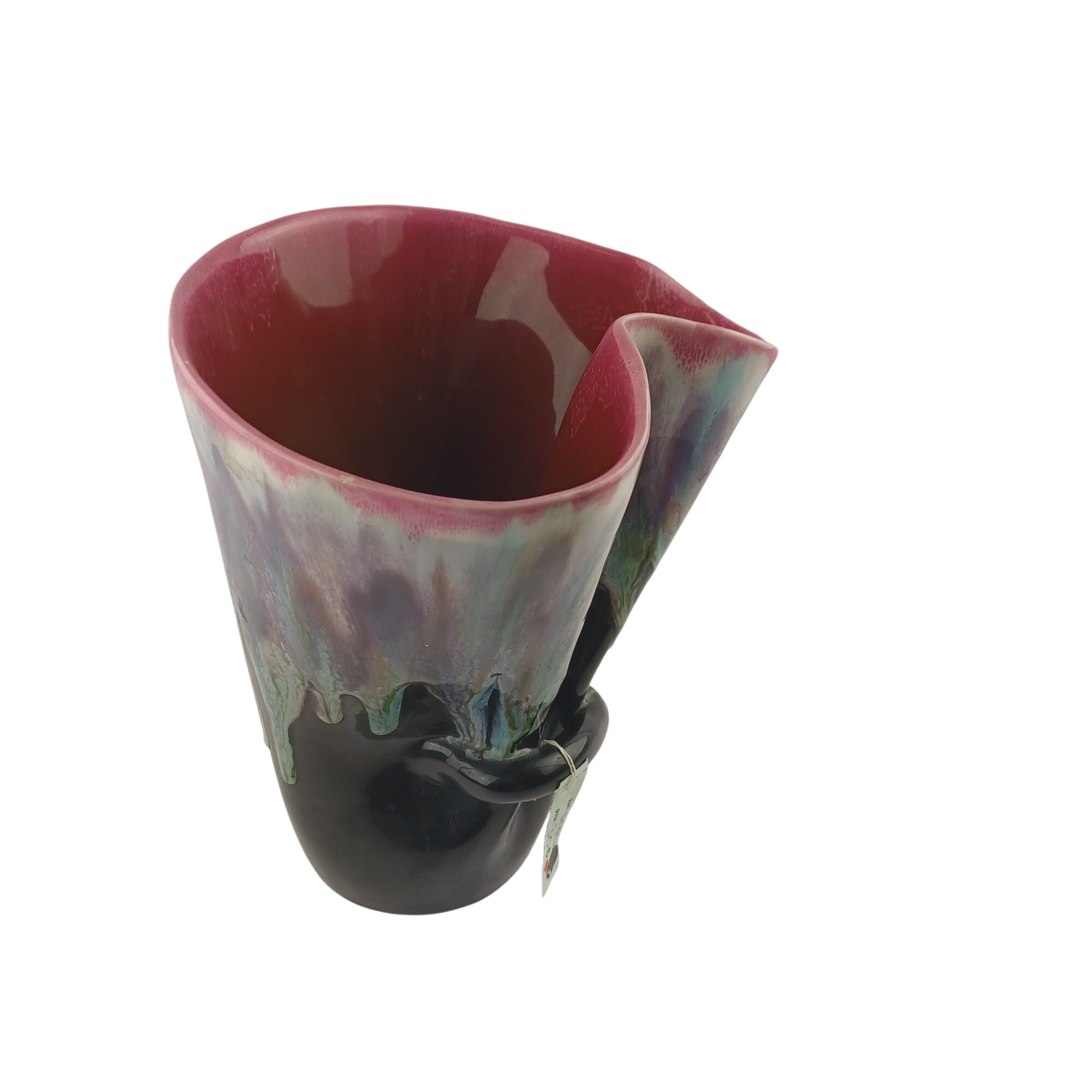 Grand vase type Vallauris de 24cm rose design Bon état - 12,50 € Grand vase type Vallauris de 24cm rose design Bon état reconditionné disponible sur Label Emmaüs