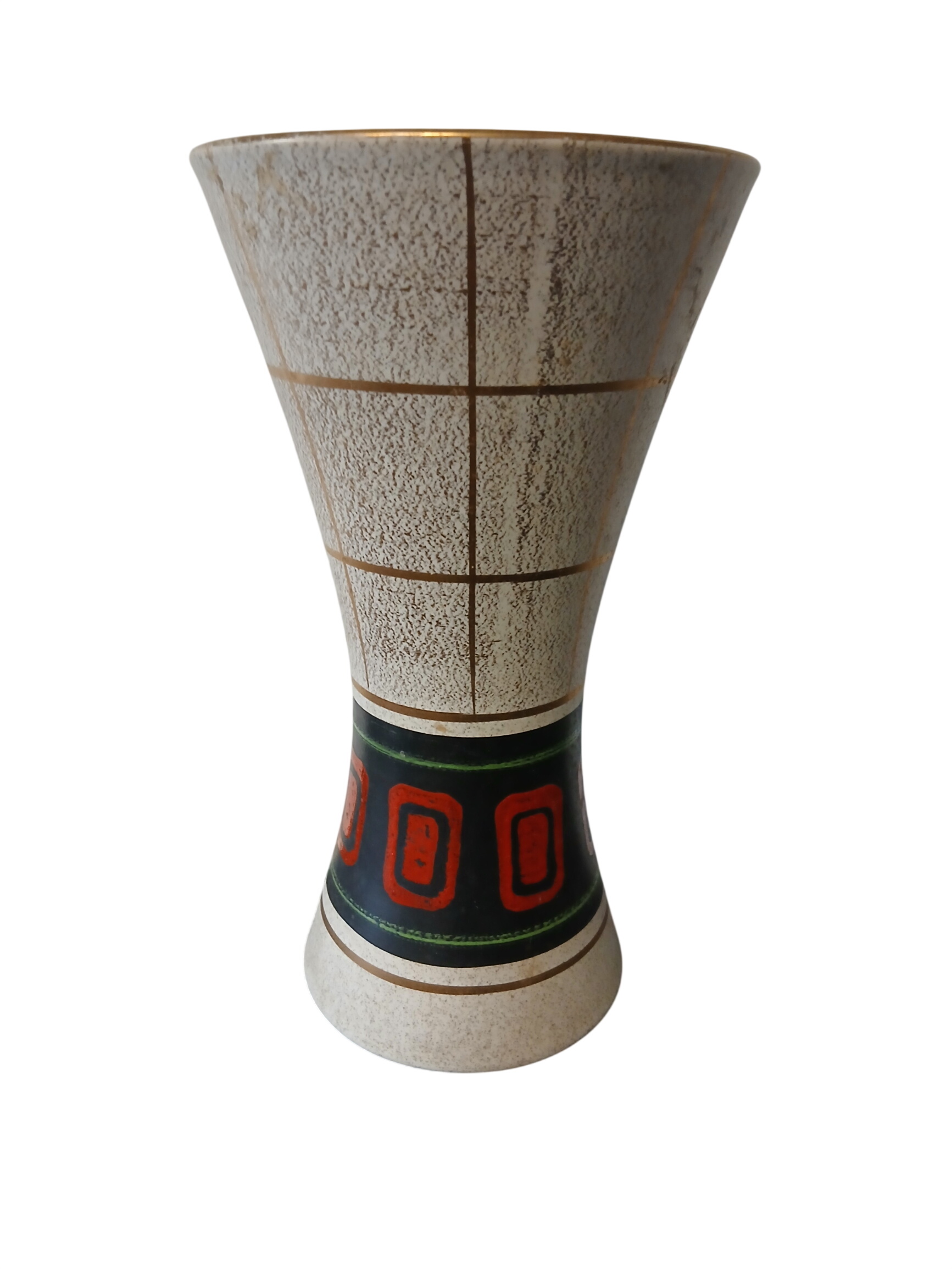 Acheter Grand Vase vintage "diabolo" à décor émaillé et or (hauteur 26,5 cm) Très bon état - 24,00 € Grand Vase vintage "diabolo" à décor émaillé et or (hauteur 26,5 cm) Très bon état reconditionné disponible sur Label Emmaüs