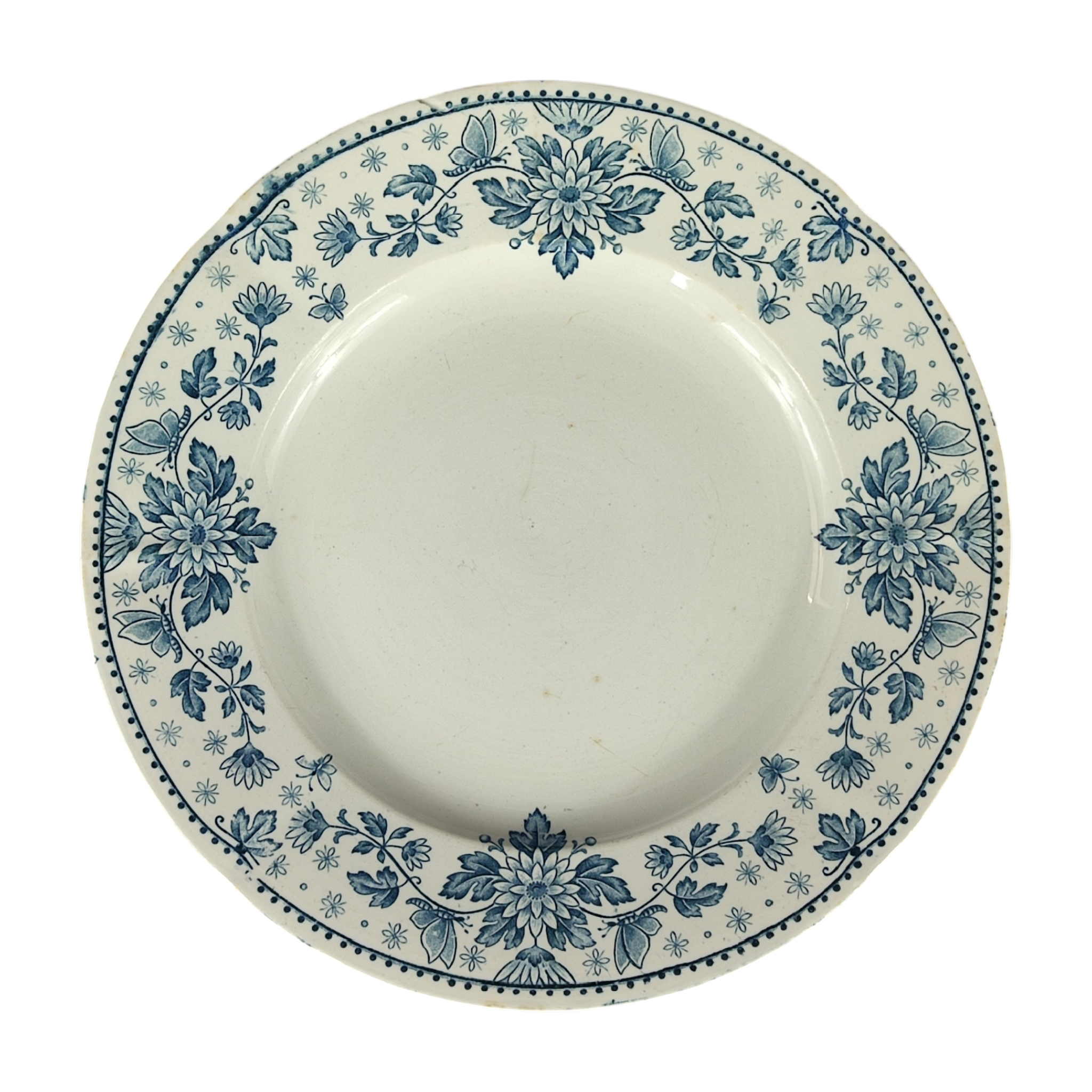 Voir photo 2 de Grande assiette de présentation - U & Cie Sarreguemines - Modèle Estrées - Motifs floraux avec papillons - 1890-1918 Grande assiette de présentation - U & Cie Sarreguemines - Modèle Estrées - Motifs floraux avec papillons - 1890-1918 Bon état reconditionné photo 2