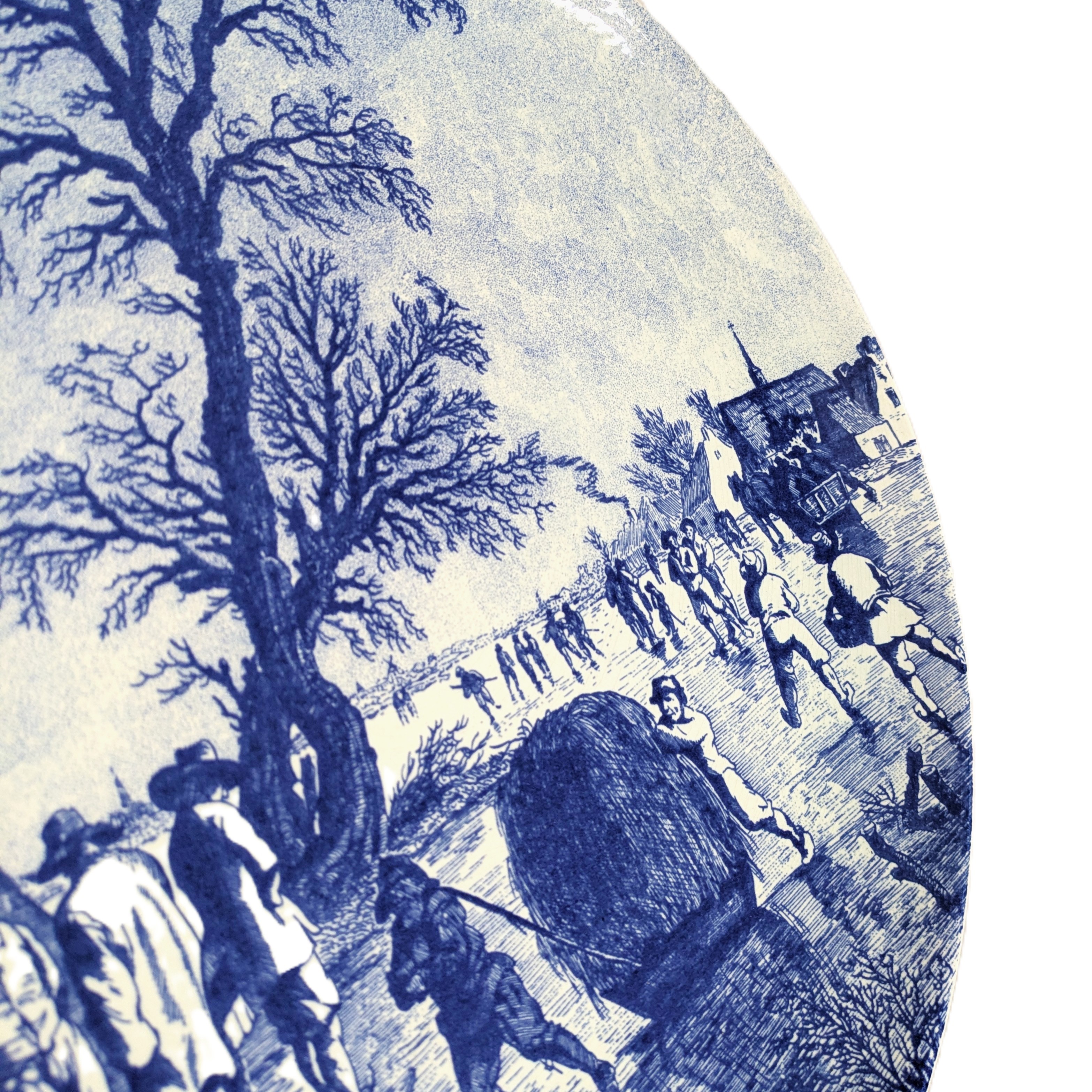 Voir photo 6 de Grande assiette décorative vintage "De Winter" – Delft Blauw – Ø 32 cm Grande assiette décorative vintage "De Winter" – Delft Blauw – Ø 32 cm Très bon état reconditionné photo 6