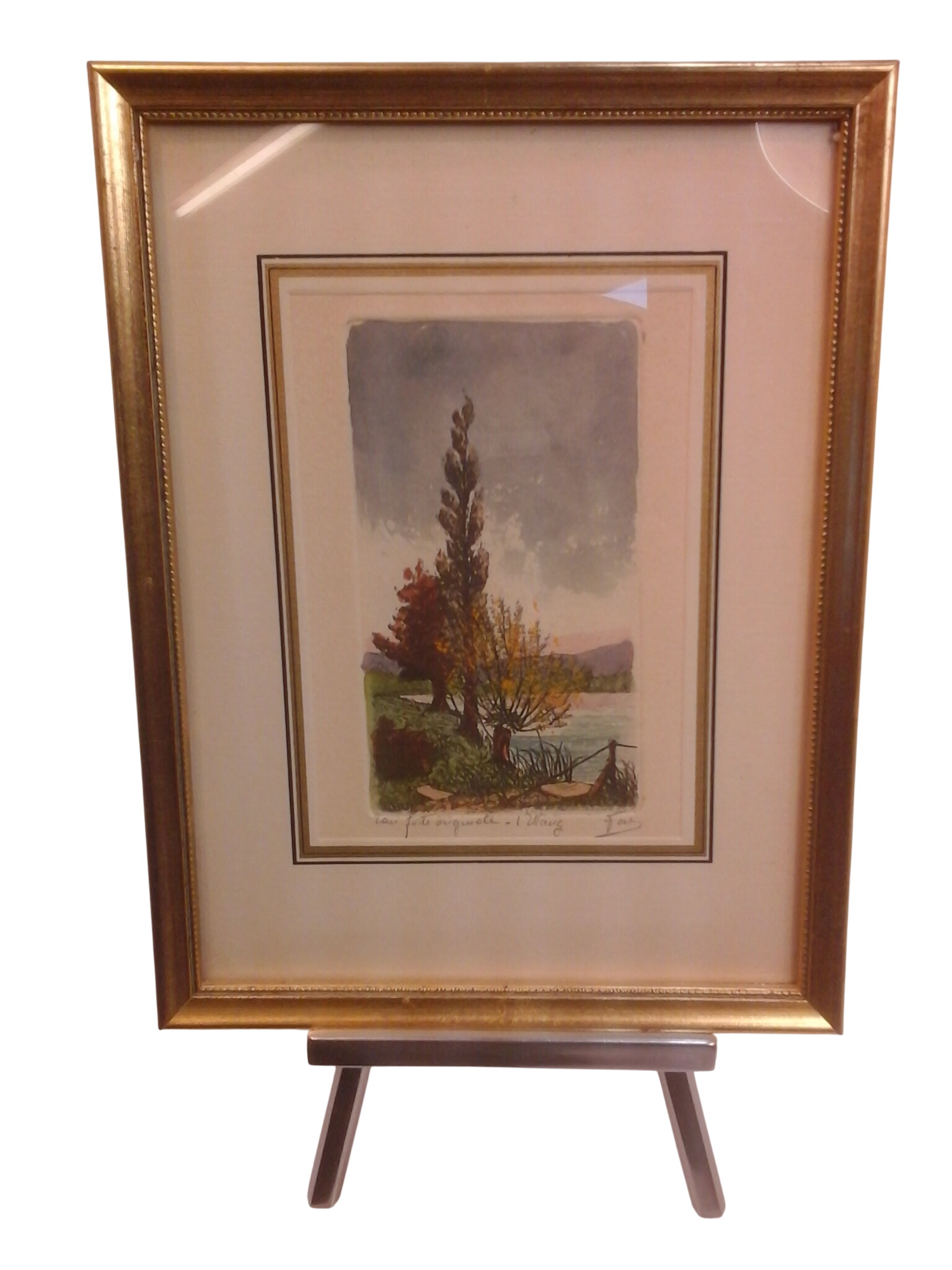Gravure originale eau-forte signée-Paysage artistique vintage encadré-art mural décoratif. Très bon état - 10,00 € Gravure originale eau-forte signée-Paysage artistique vintage encadré-art mural décoratif. Très bon état reconditionné disponible sur Label Emmaüs