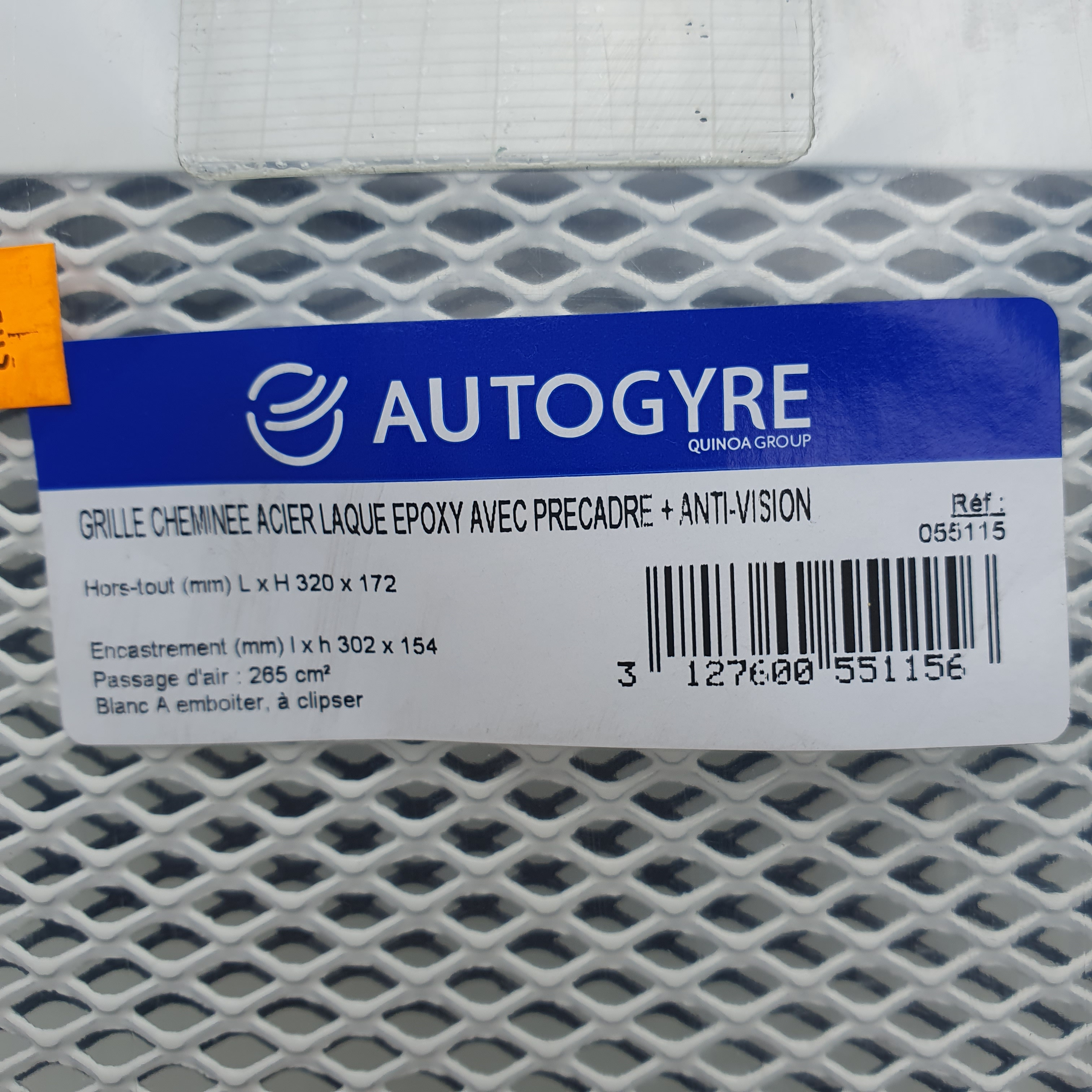 Voir photo 2 de Grille Cheminée acier laqué époxy avec précadre AUTOGYRE 320 x 172 mm Grille Cheminée acier laqué époxy avec précadre AUTOGYRE 320 x 172 mm Parfait état reconditionné photo 2