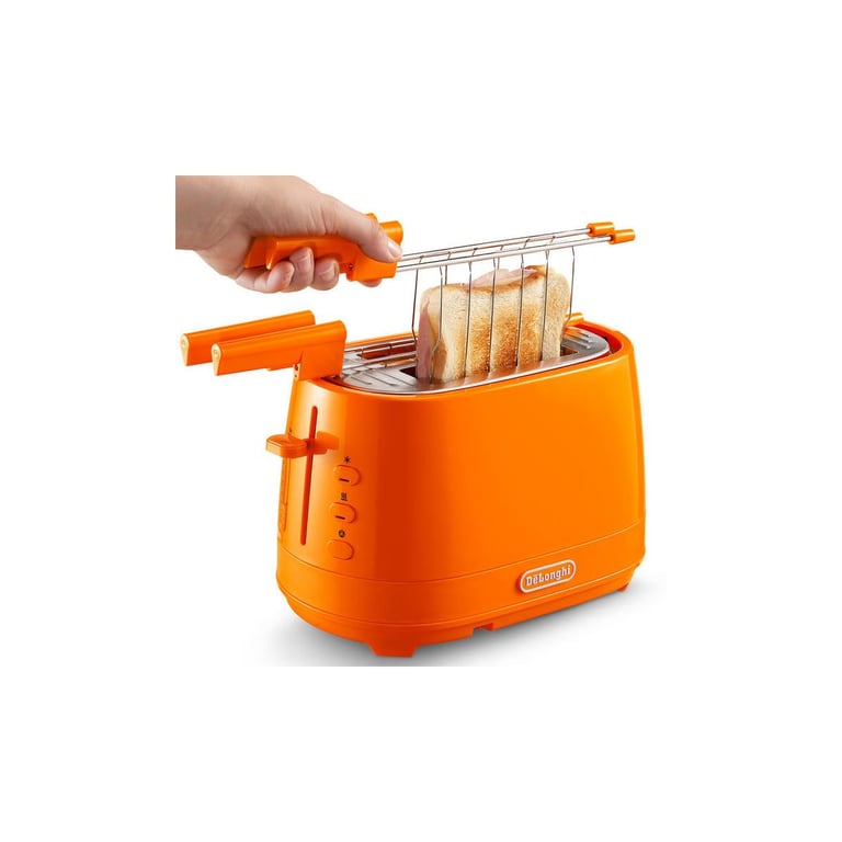 Grille-pain 2 tranches De Longhi CTLAP2203.O Orange 550 W - Excellent état Parfait état De'Longhi reconditionné disponible sur Pixmania | Dero