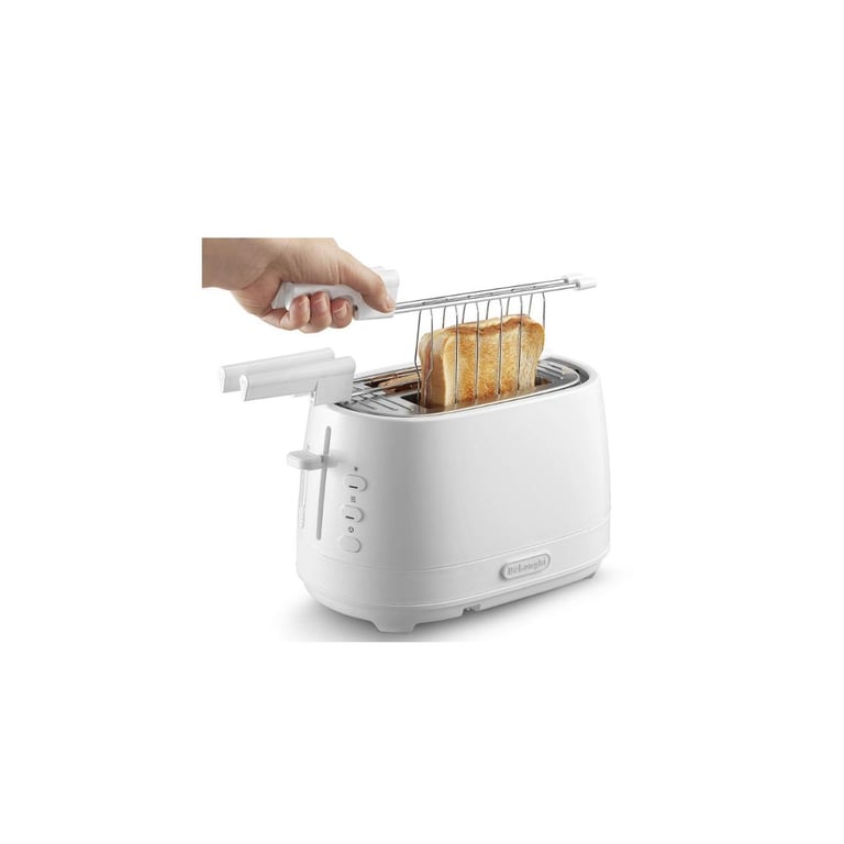 Grille-pain 2 tranches DeLonghi CTLAP2203.W Blanc 550 W - Bon état Bon état De'Longhi reconditionné disponible sur Pixmania