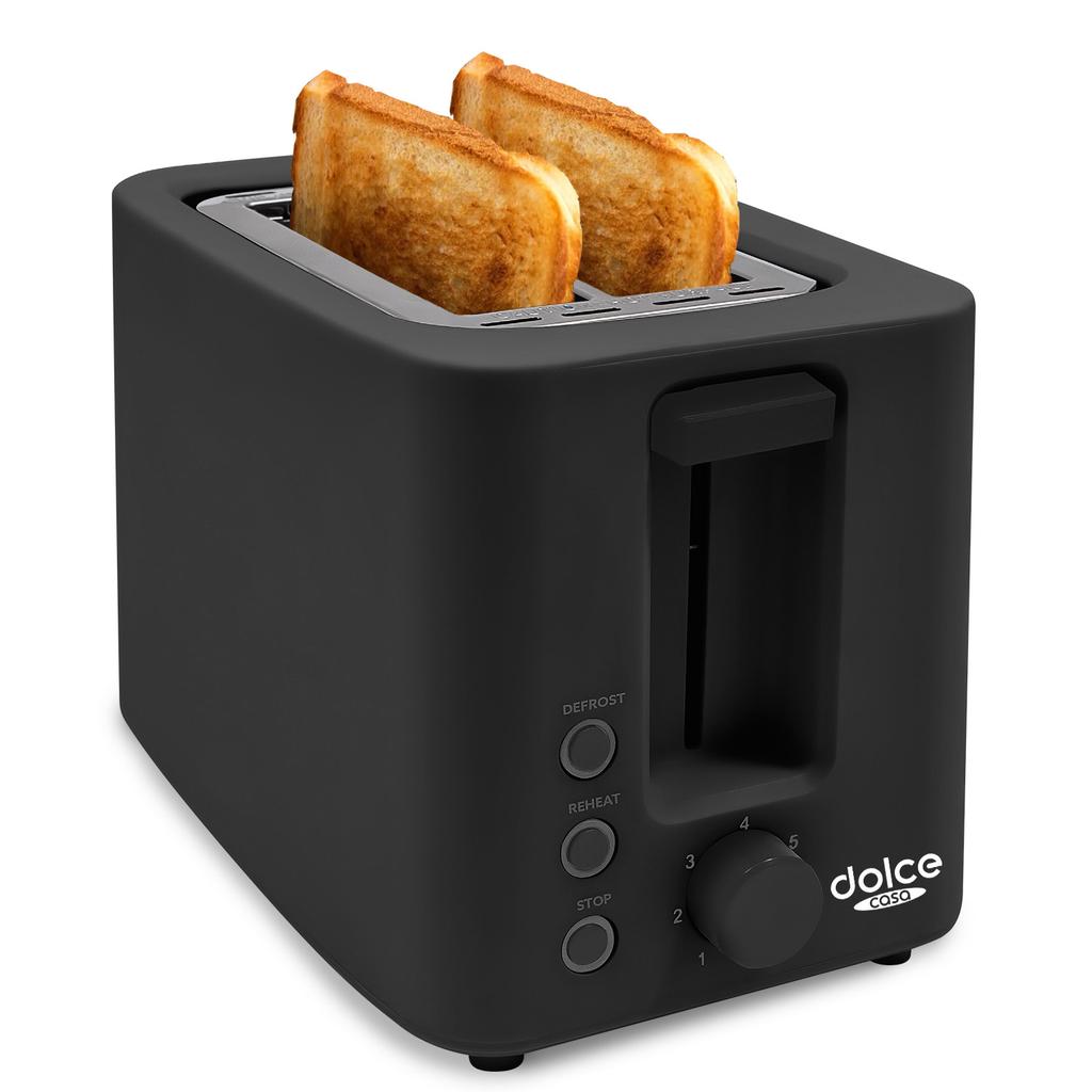 Grille pain Grille-pain Toaster Dolce Casa DC-GP-2 T-DGL-N - 700W, 2 tranches, Décongélation,Thermostat, tiroir à miettes, Noir Mat fentes - Noir Reconditionné N/A reconditionné disponible sur Backmarket