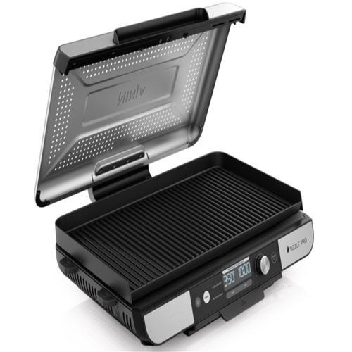 Grille viande Ninja Sizzle Indoor Grill &Flat Plate XL GX101EU 1450W Noir Inox État correct Ninja reconditionné disponible sur Fnac