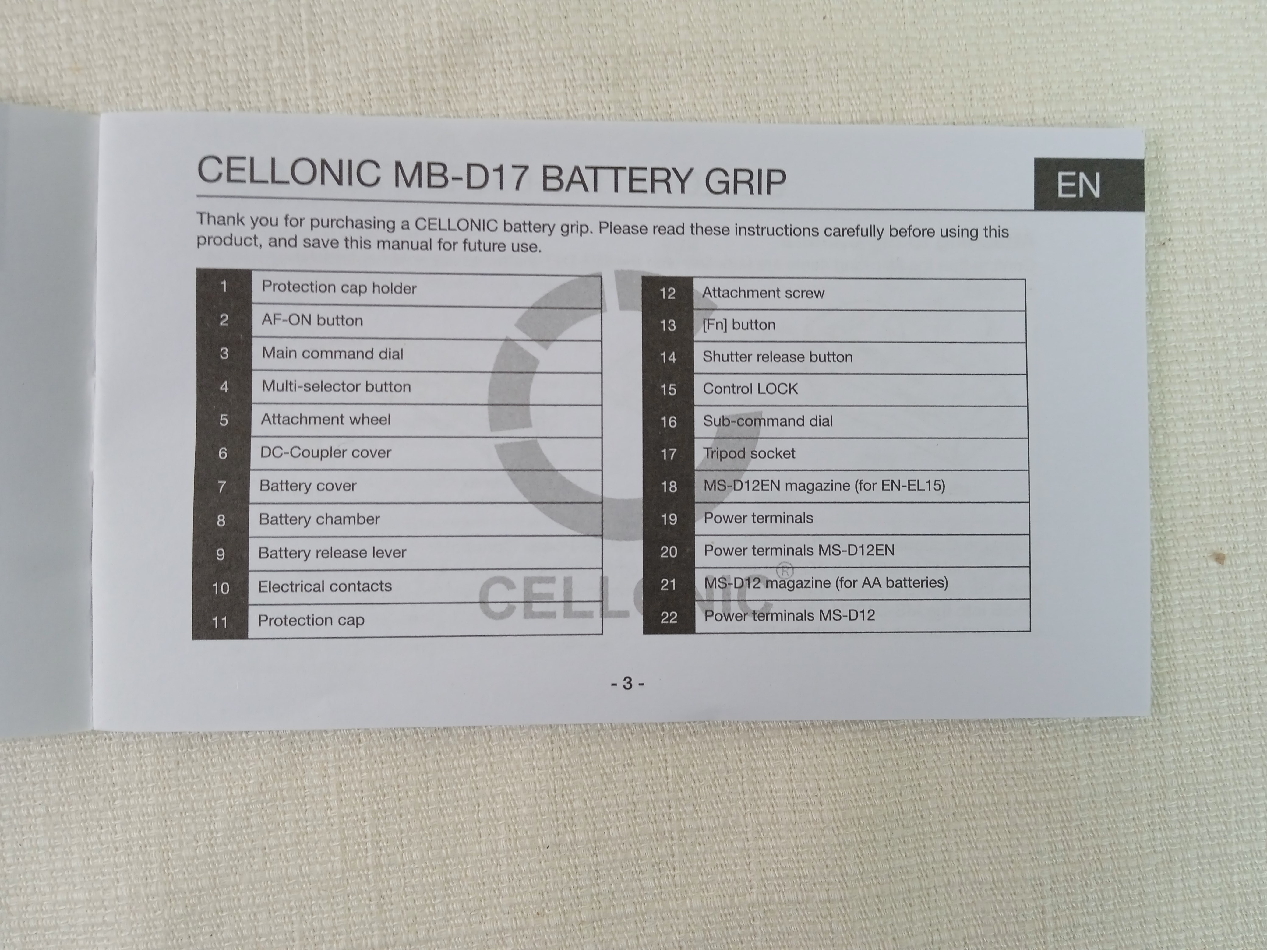 Voir photo 12 de Grip d'alimentation Cellonic MB-D17 pour appareil photo Nikon DS500 Grip d'alimentation Cellonic MB-D17 pour appareil photo Nikon DS500 Bon état reconditionné photo 12