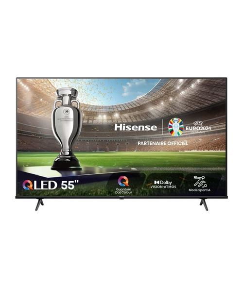 Hisense 55E7NQ - Classe de diagonale 55" E7NQ Series TV LCD rétro-éclairée par LED - QLED - Smart TV - VIDAA - 4K UHD (2160p) 3840 x 2160 - HDR - Quantum Dot, Direct LED - noir, gris foncé État correct N/A reconditionné disponible sur Fnac