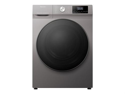 Hisense Série QA WFQA9014EVJMT - Machine à laver - largeur : 59.5 cm - profondeur : 61 cm - hauteur : 84.5 cm - chargement frontal - 66 litres - 9 kg - 1400 tours/min - titane État correct Hisense reconditionné disponible sur Fnac