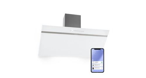 Hotte aspirante - hotte décorative murale - contrôle par application - extraction ou recyclage - hotte aspirante 90cm - blanc État correct N/A reconditionné disponible sur Fnac