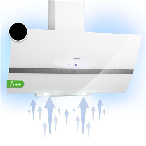 Hotte aspirante - Klarstein Clara 90 - Hotte inclinée - 509m³/h - CEE A++ - 3 vitesses - Blanc État correct N/A reconditionné disponible sur Fnac