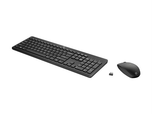 HP 235 - Ensemble clavier et souris - disposition à 3 zones, déplacement de touche à faible profil - full size - sans fil - 2.4 GHz - QWERTY - Anglais - noir - Smart Buy État correct N/A reconditionné disponible sur Fnac