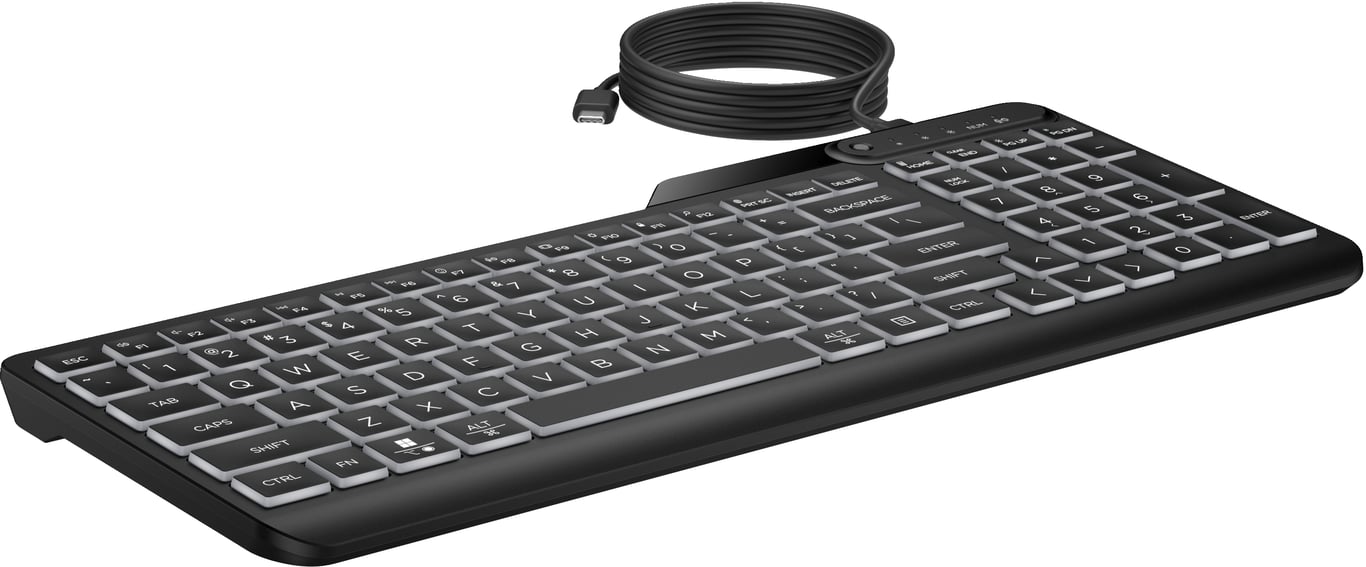 HP 405 - Clavier - dispositif multiple - 65% - compact - rétroéclairé - USB - Français - noir - Excellent état Parfait état Hewlett-Packard reconditionné disponible sur Pixmania