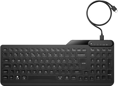 HP 405 - Clavier - dispositif multiple - 65% - compact - rétroéclairé - USB - Français - noir État correct N/A reconditionné disponible sur Fnac