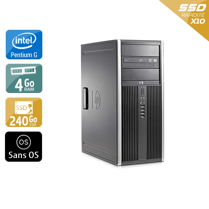 HP Compaq dc5700 Tower Pentium G Dual Core - 4Go RAM 240Go SSD Sans OS État correctOccasion certifiée reconditionnée Bon état reconditionné disponible sur Kiatoo