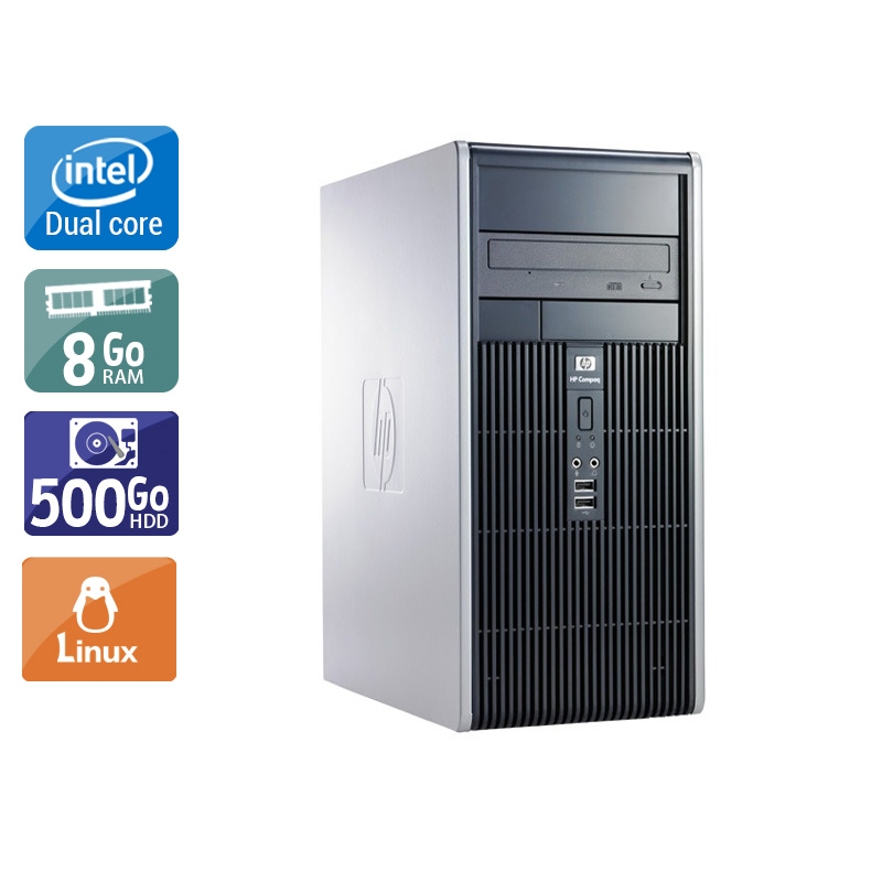HP Compaq dc5800 Tower Dual Core - 8Go RAM 500Go HDD Linux État correctOccasion certifiée reconditionnée Bon état reconditionné disponible sur Kiatoo