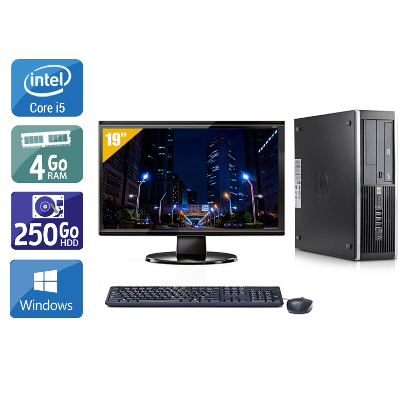 HP Compaq Elite 8100 SFF i5 + Écran - 19'' 4Go RAM 250Go HDD Windows 10 Bon étatOccasion certifiée reconditionnée Bon état reconditionné disponible sur Kiatoo | Dero