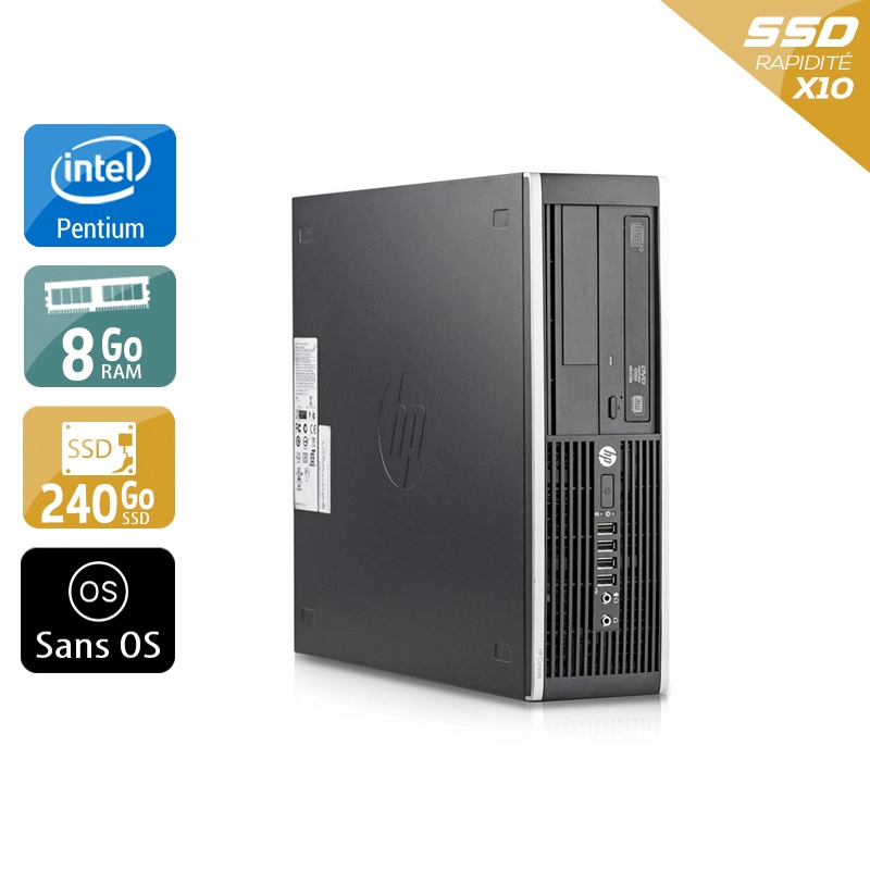 HP Compaq Elite 8200 SFF Pentium G Dual Core - 8Go RAM 240Go SSD Sans OS  Bon étatOccasion certifiée reconditionnée Bon état reconditionné disponible sur Kiatoo