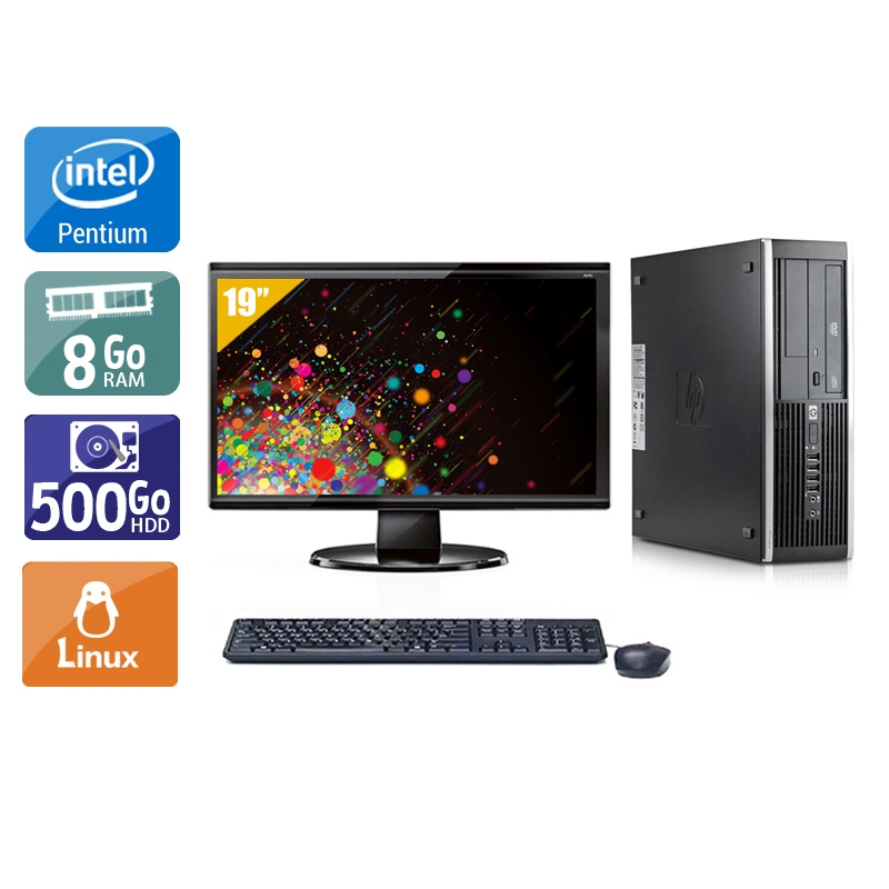 HP Compaq Elite 8300 SFF Pentium G Dual Core + Écran - 19'' 8Go RAM 500Go HDD Linux Très bon étatOccasion certifiée reconditionnée Bon état reconditionné disponible sur Kiatoo