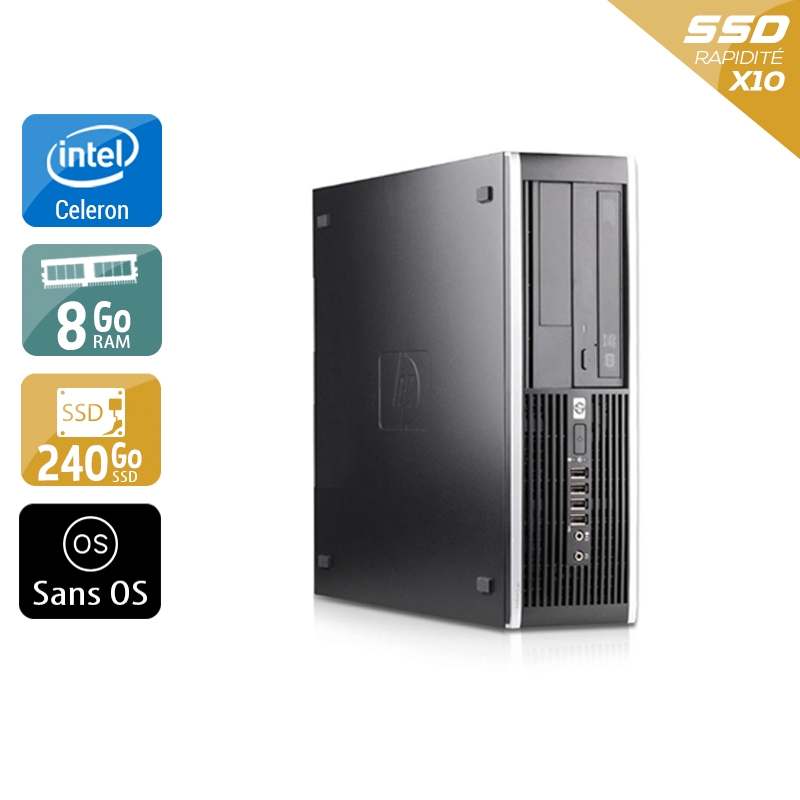 HP Compaq Pro 6000 SFF Celeron Dual Core - 8Go RAM 240Go SSD Sans OS État correctOccasion certifiée reconditionnée Bon état reconditionné disponible sur Kiatoo