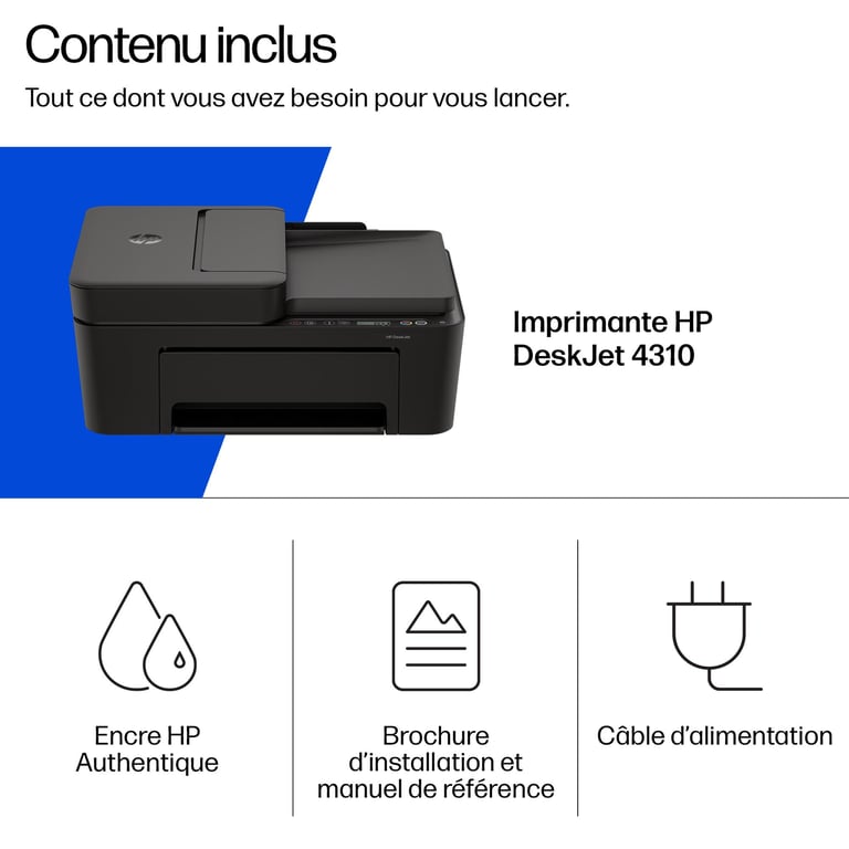 HP DeskJet 4310 Sans fil All-in-One Couleur Imprimante, Instant Ink - Excellent état Parfait état Hewlett-Packard reconditionné photo 2 | Dero