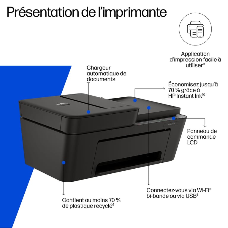 HP DeskJet 4320 Sans fil All-in-One Couleur Imprimante - Excellent état Parfait état Hewlett-Packard reconditionné photo 3 | Dero