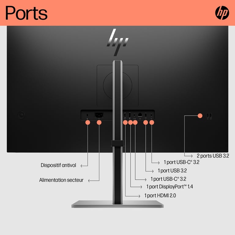 HP Écran USB-C 4K E32k G5 - Excellent état Parfait état Hewlett-Packard reconditionné photo 3 | Dero