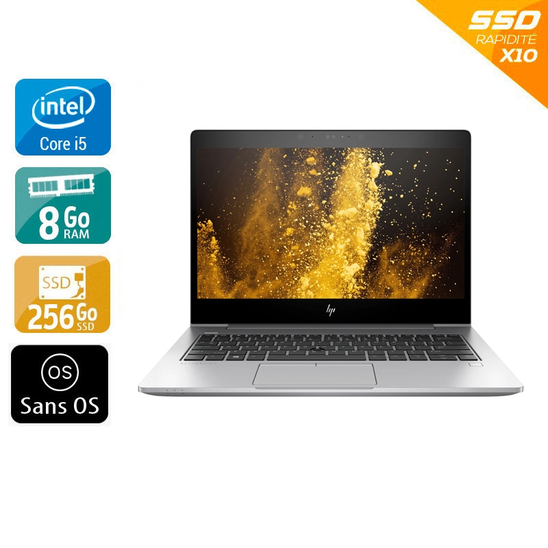 HP EliteBook 830 G6 13,3'' i5 Gen 8 - 8Go RAM 256Go SSD Sans OS État correctOccasion certifiée reconditionnée Bon état reconditionné disponible sur Kiatoo