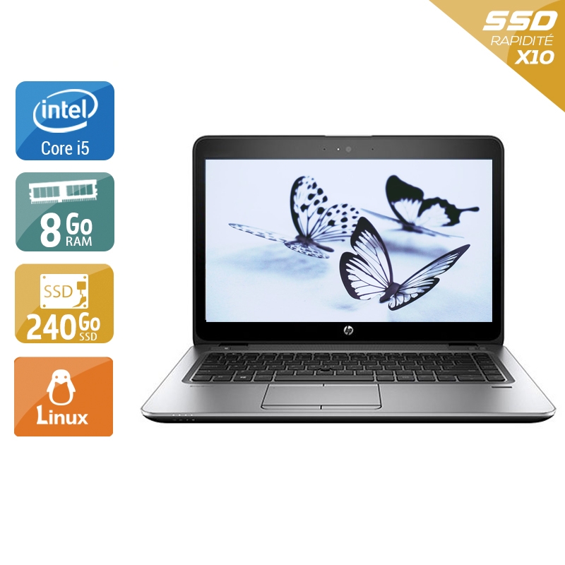 HP EliteBook 840 G3 14'' i5 - 8Go RAM 240Go SSD Linux Bon étatOccasion certifiée reconditionnée Bon état reconditionné disponible sur Kiatoo