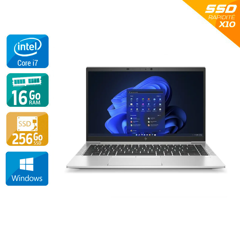 HP EliteBook 840 G7 14'' i7 Gen 10 - 16Go RAM 256Go SSD Windows 11 État correctOccasion certifiée reconditionnée Bon état reconditionné disponible sur Kiatoo