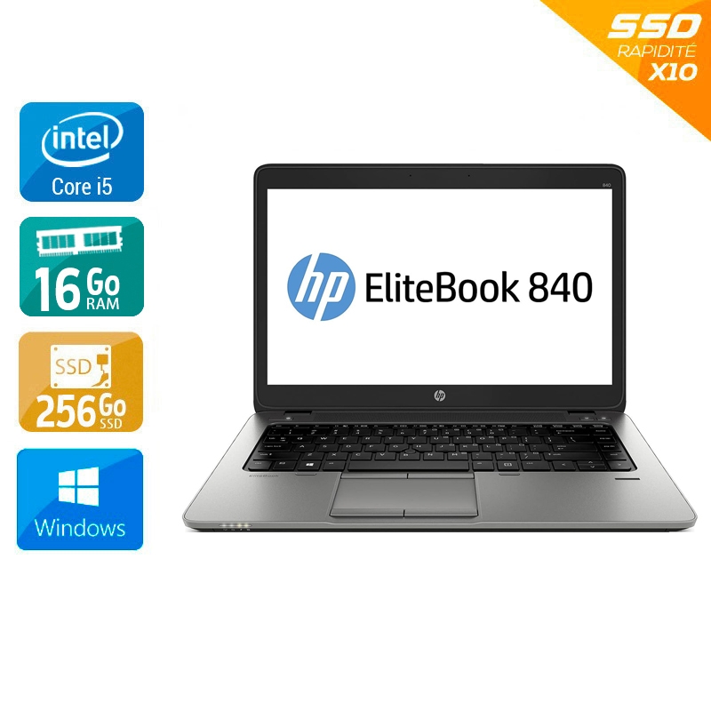 HP EliteBook 840 G8 14'' i5 Gen 11 - 16Go RAM 256Go SSD Windows 11 État correctOccasion certifiée reconditionnée Bon état reconditionné disponible sur Kiatoo
